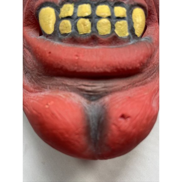 Red Scary Devil Horn Rubber Adult Cosplay Halloween Costume Party Mask - Picture 4 of 12